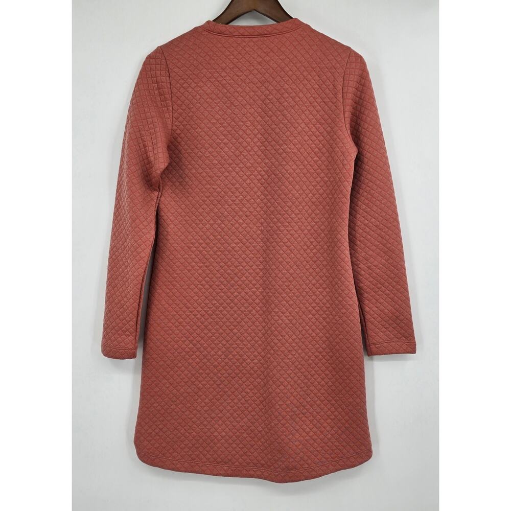 Southern Tide Milani Quilted Knit Dress Small‎ Rust Brick Long Sleeve Shift - Picture 4 of 7